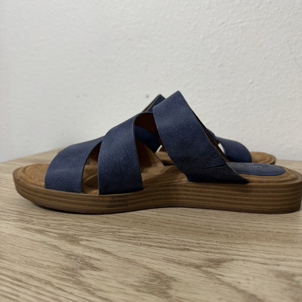 Eurosoft Sofft Nadine Blue Faux Suede Sandals Womens Size 9.5M Hook & Loop Strap - Picture 6 of 8